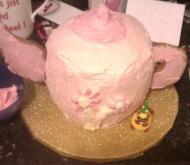 Mad Hatter's Rainbow Teapot Cake with biscuit handle and spout
